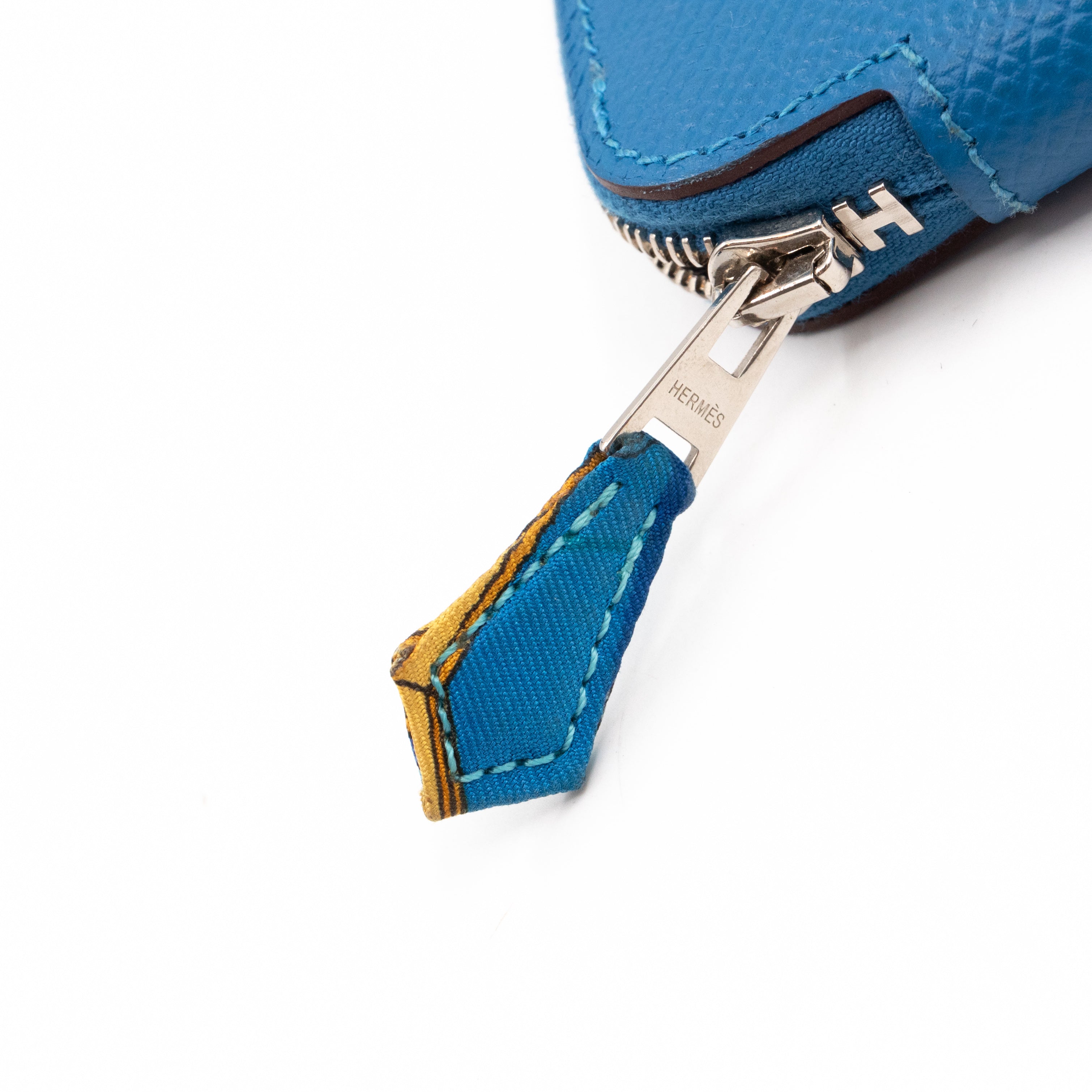 Silk'in Change Purse Blue Leather