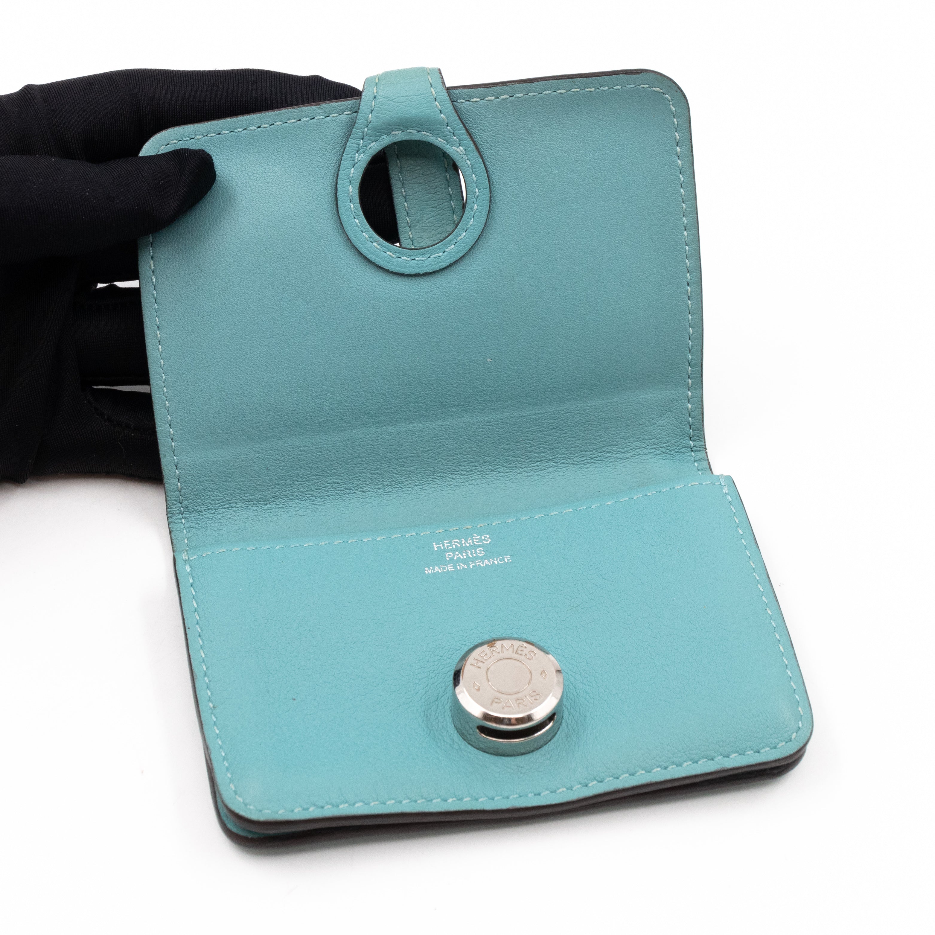 Dogon Card Holder Turquoise Leather