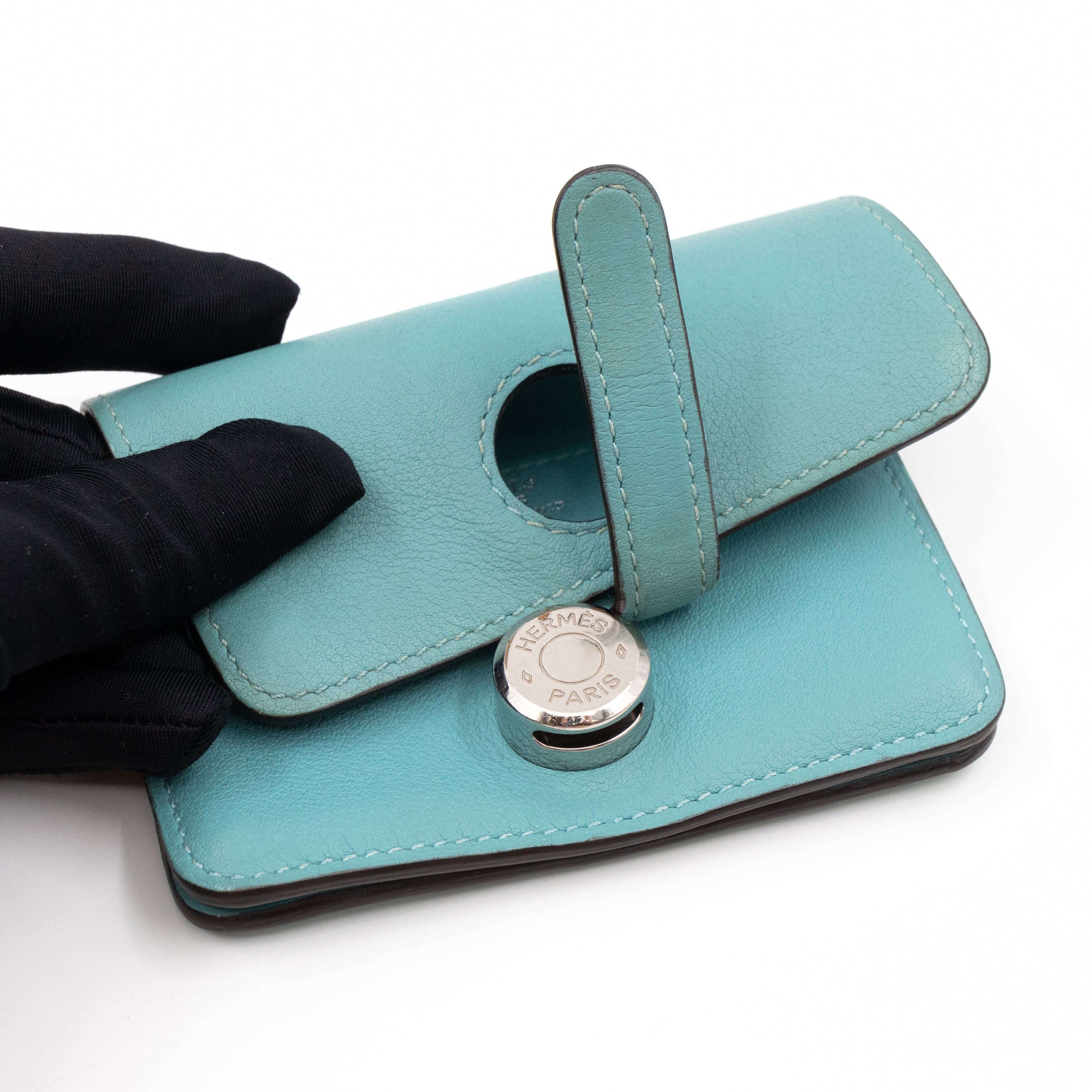 Dogon Card Holder Turquoise Leather