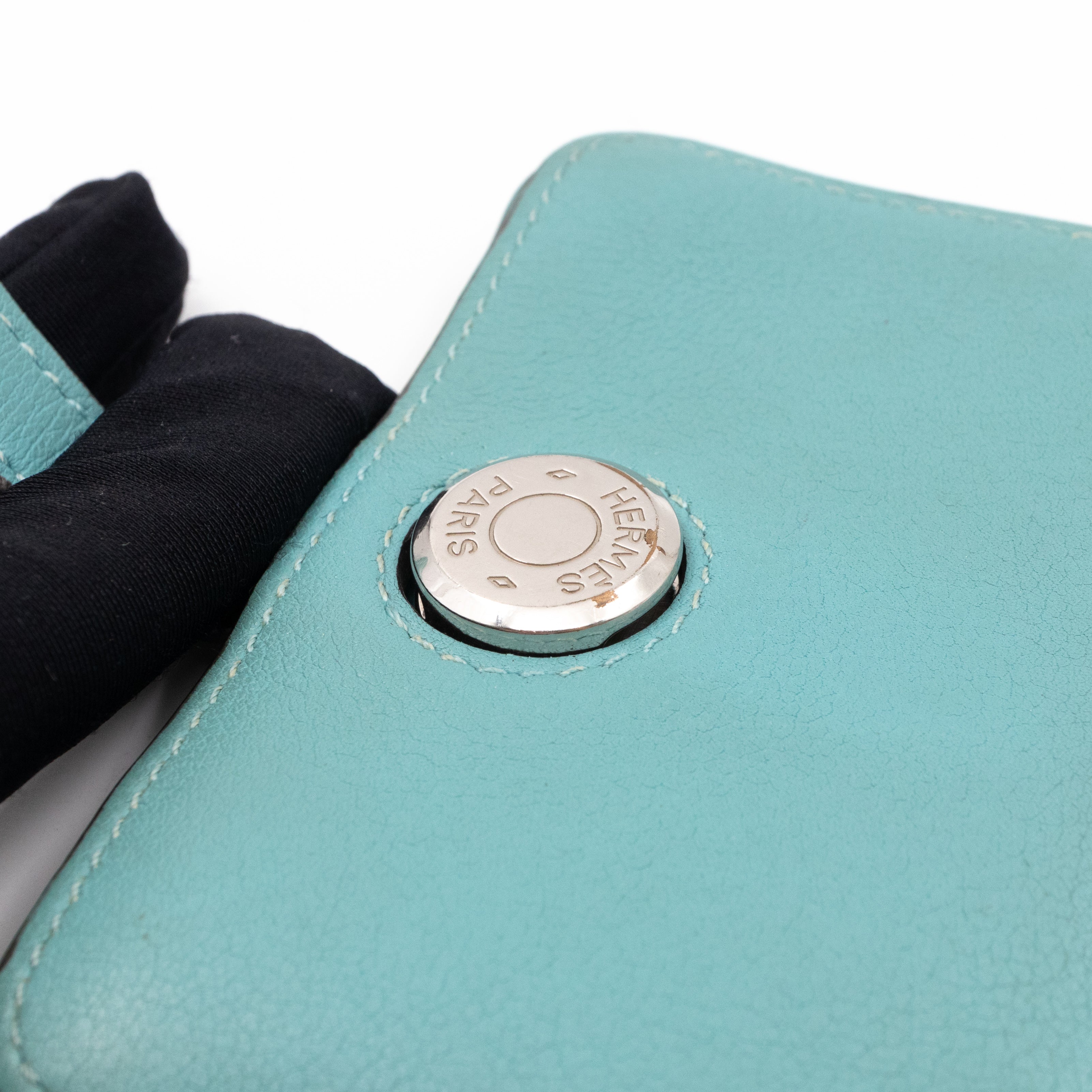 Dogon Card Holder Turquoise Leather