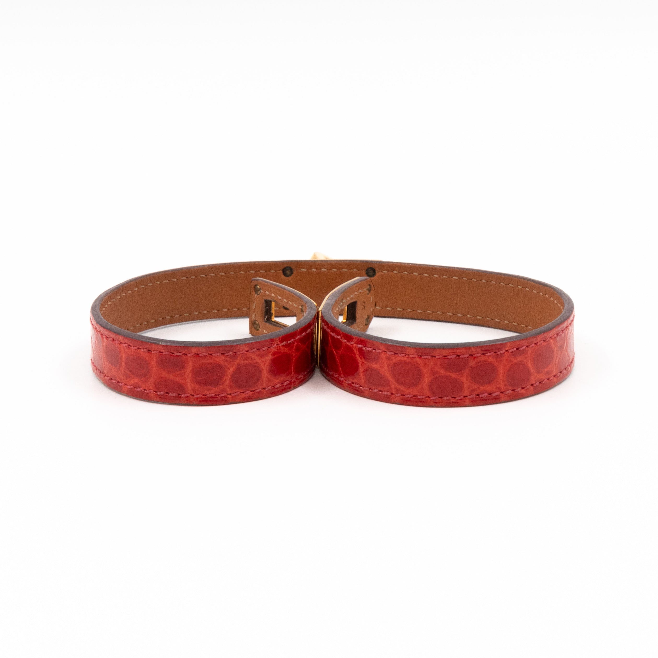 Kelly Double Tour Bracelet Red Alligator