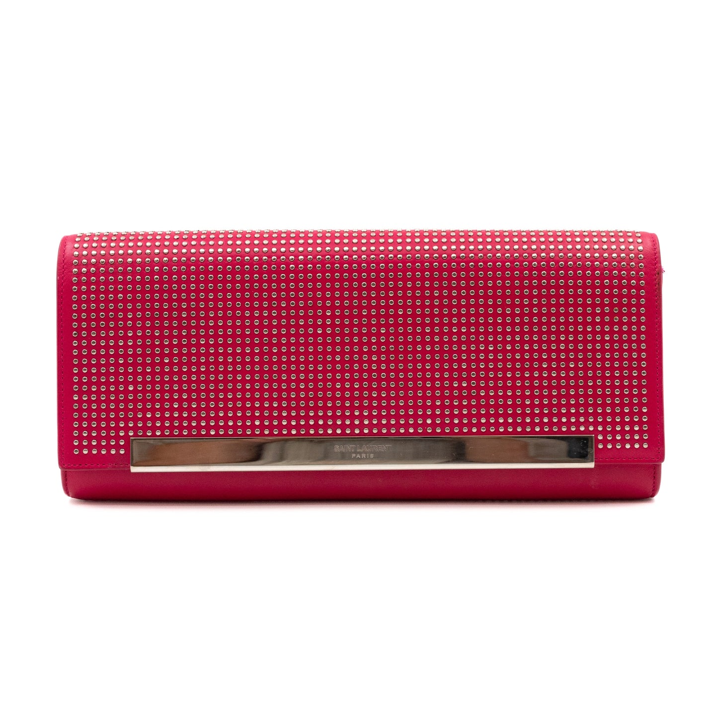 Lutetia Clutch Studded Pink Leather