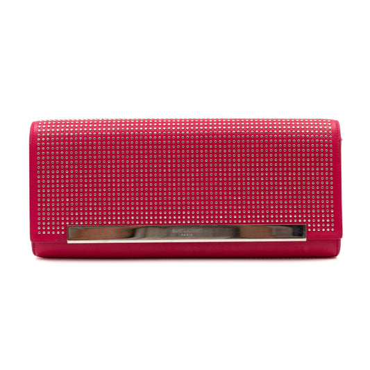 Lutetia Clutch Studded Pink Leather