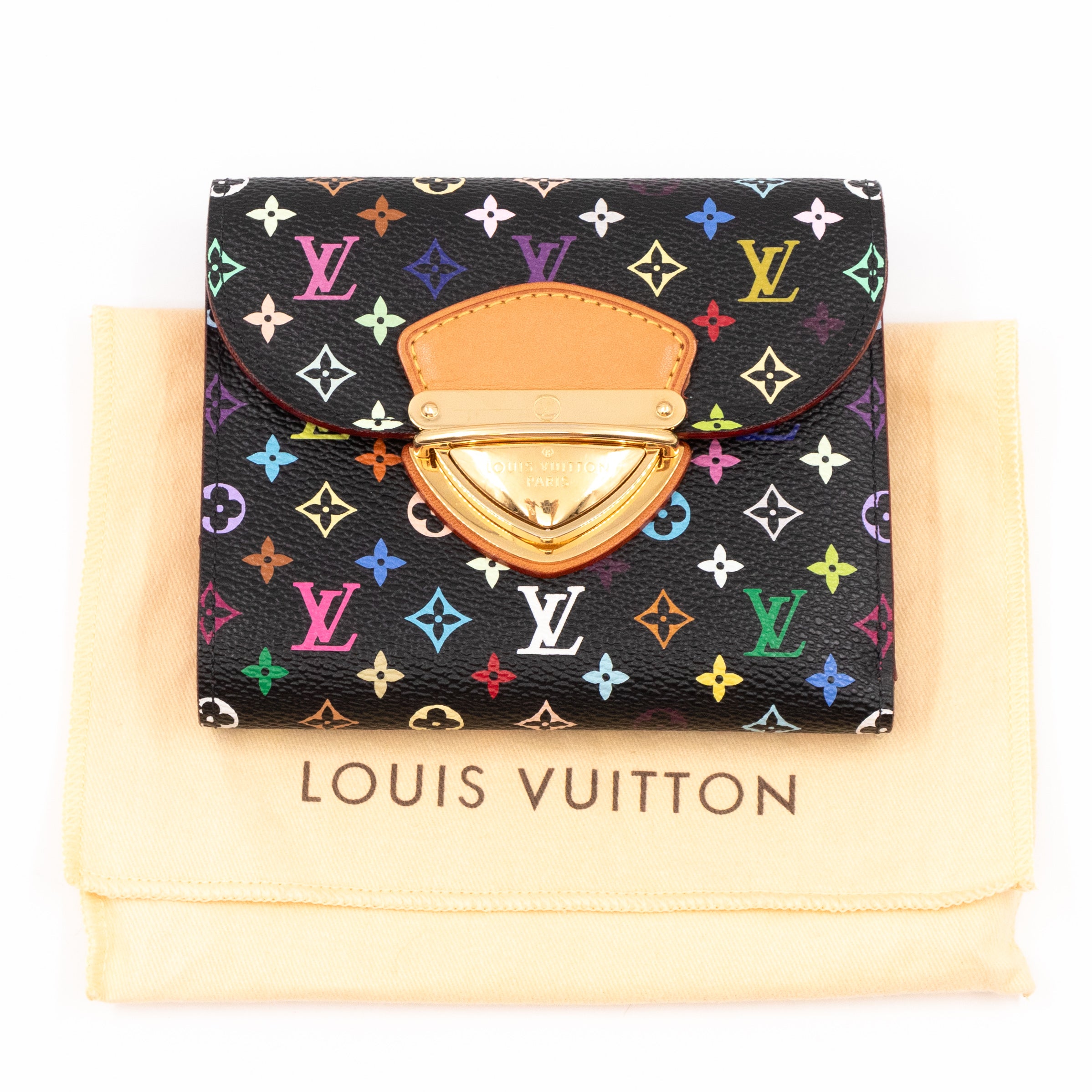 Louis Vuitton Black Multicolor Monogram Canvas Joey Wallet