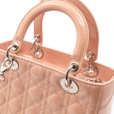 Lady Dior Medium Light Pink Patent Leather