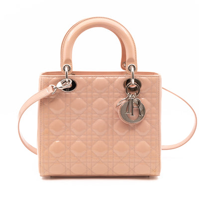 Lady Dior Medium Light Pink Patent Leather