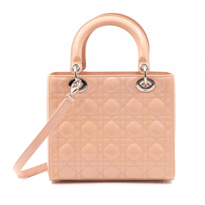 Lady Dior Medium Light Pink Patent Leather