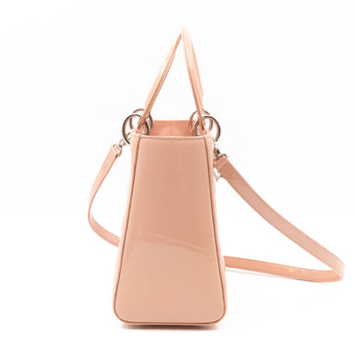Lady Dior Medium Light Pink Patent Leather
