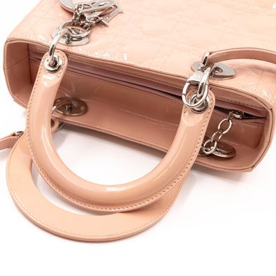 Lady Dior Medium Light Pink Patent Leather