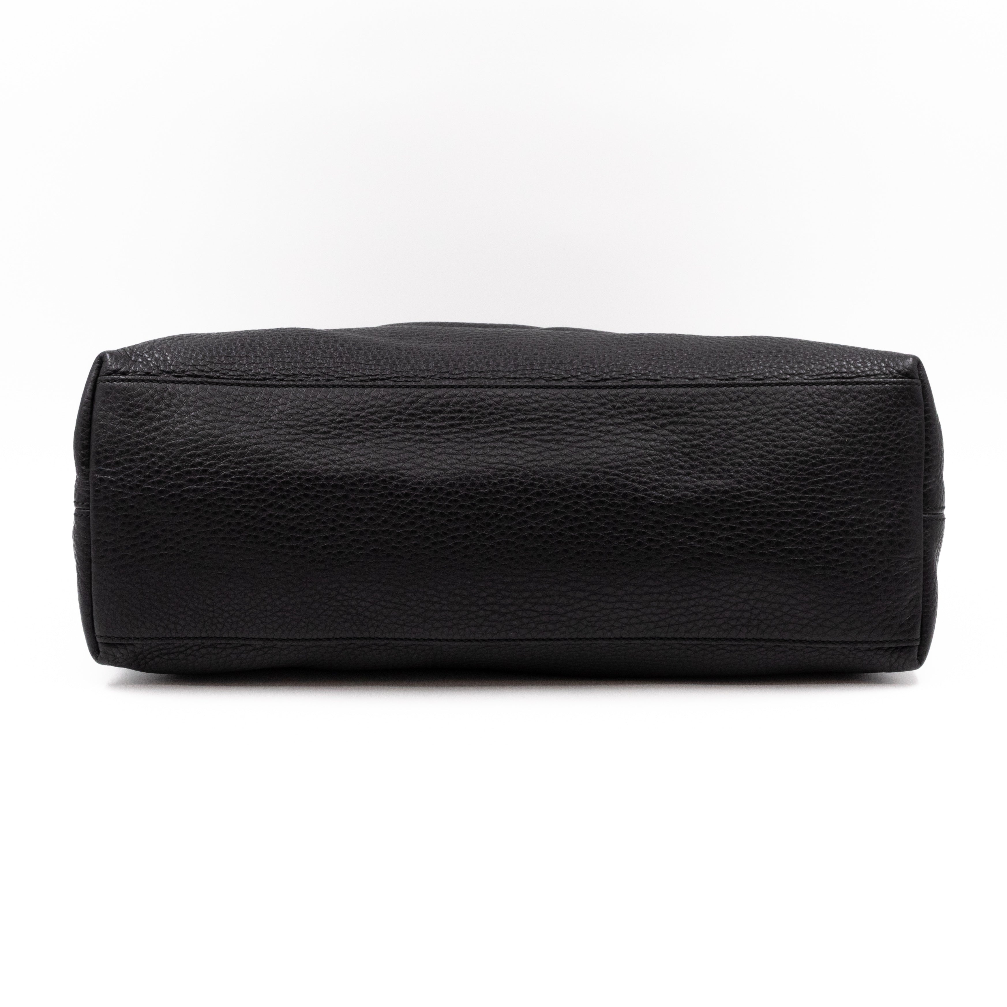Soho Tassel Chain Tote Black Leather