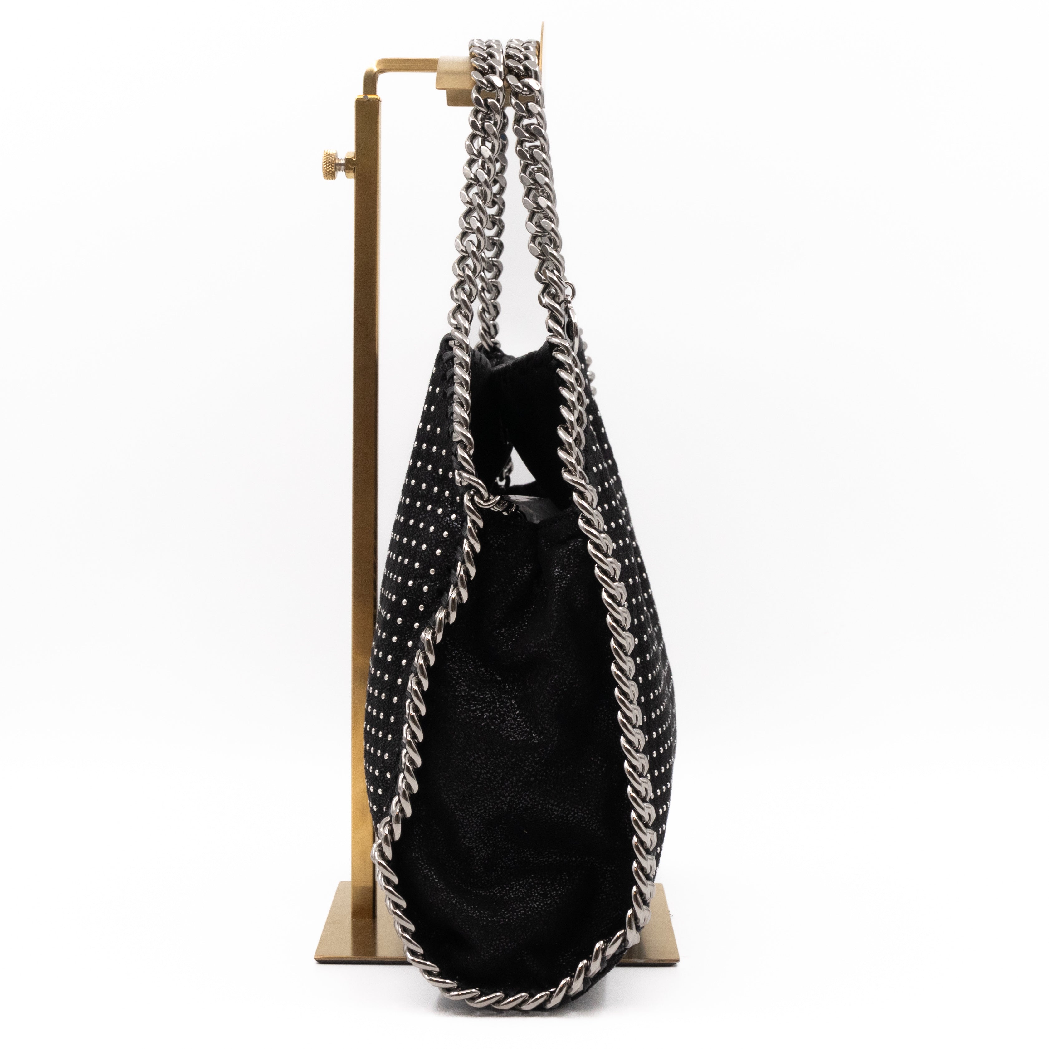 Falabella Mini Fold Over Tote Studded Black