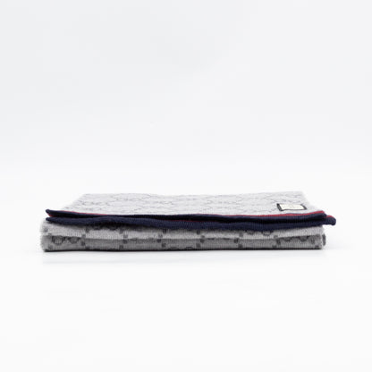 GG Long Wool Scarf Gray