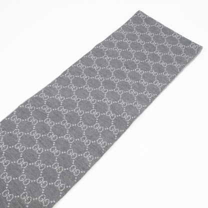 GG Long Wool Scarf Gray