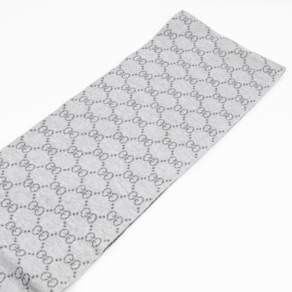 GG Long Wool Scarf Gray