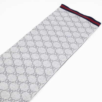 GG Long Wool Scarf Gray