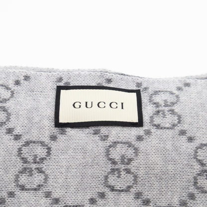 GG Long Wool Scarf Gray