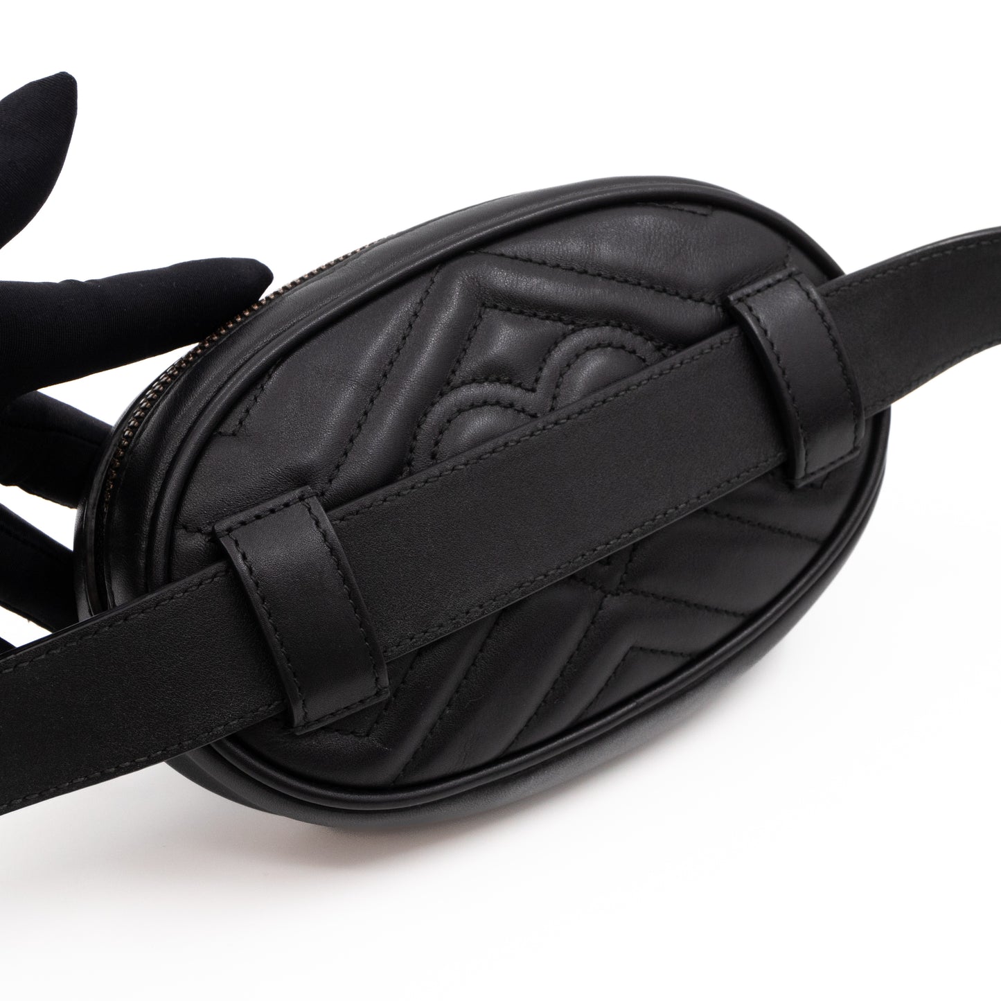 GG Marmont Matelasse Belt Bag Black Leather