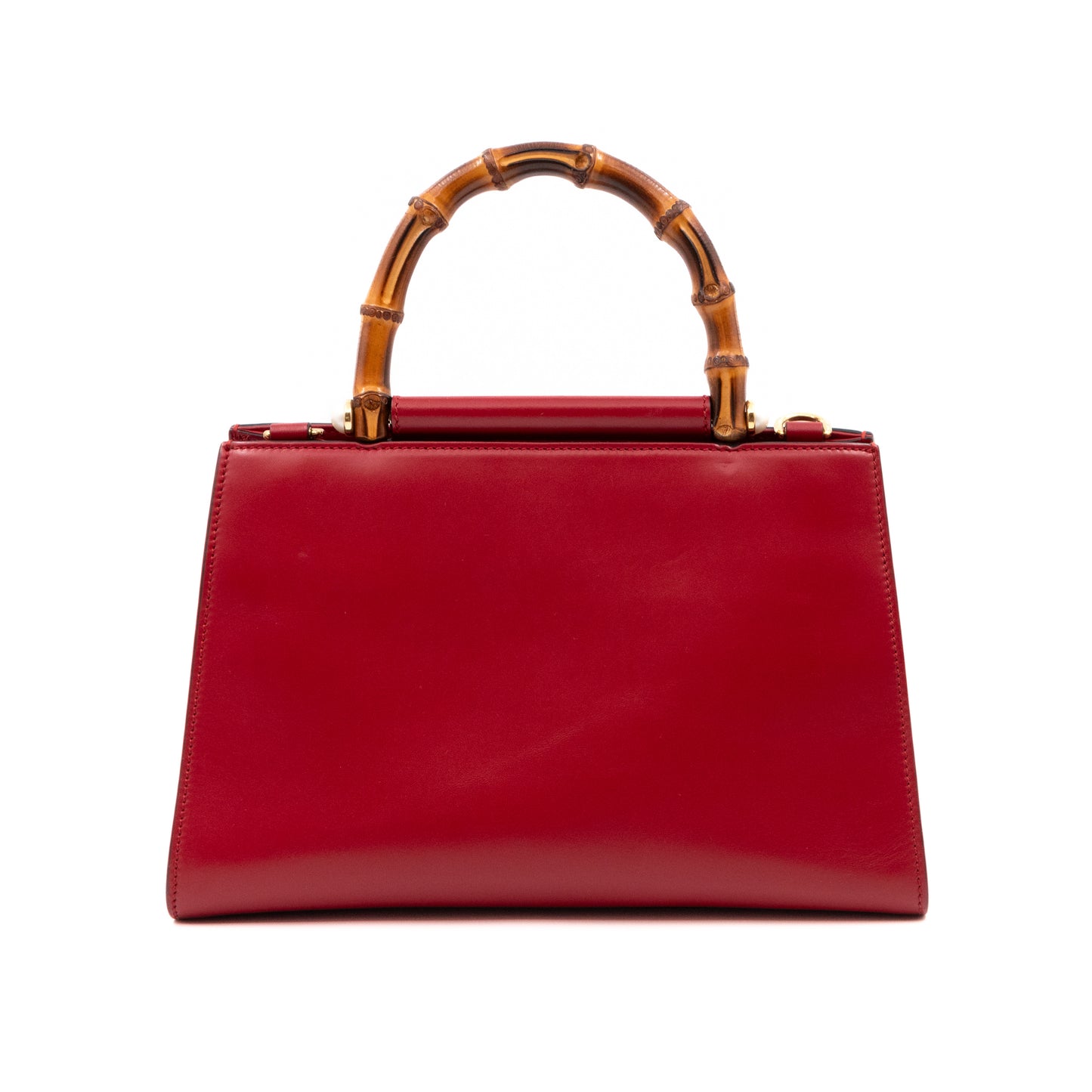 Nymphaea Small Top Handle Red Leather