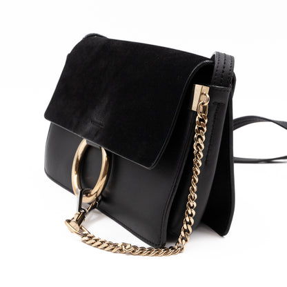 Faye Crossbody Black Leather & Suede