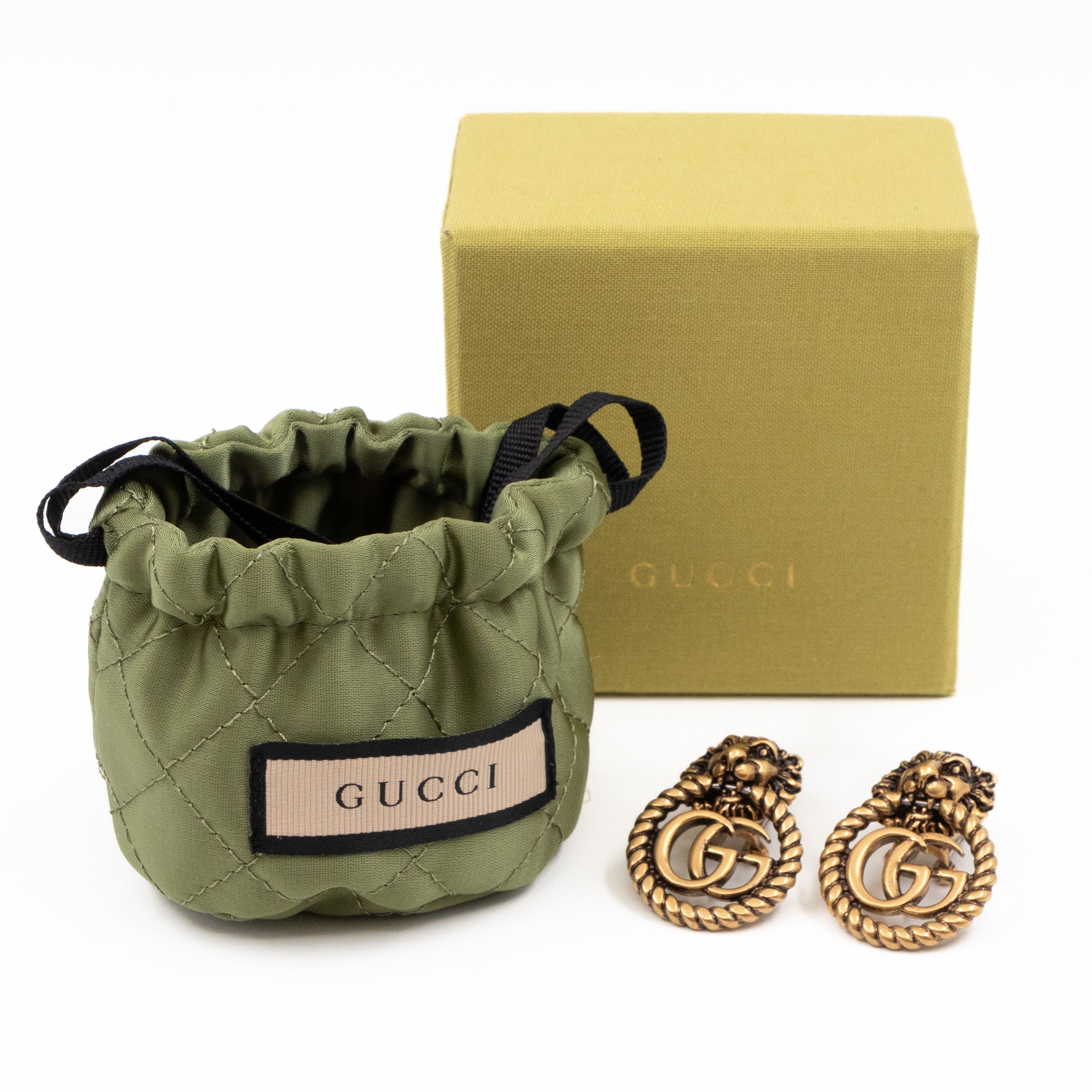 Lion Head GG Clip-On Earrings