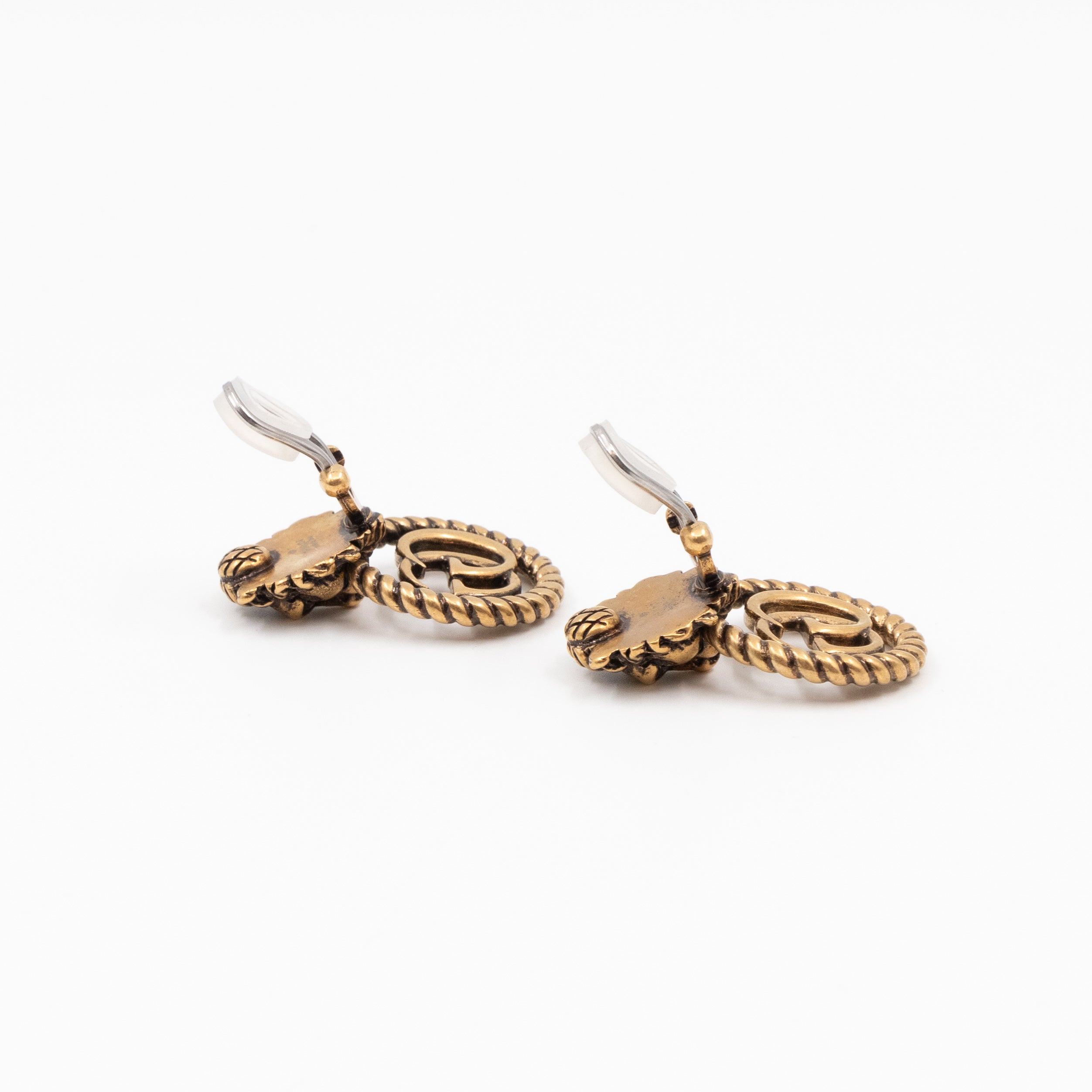 Lion Head GG Clip-On Earrings