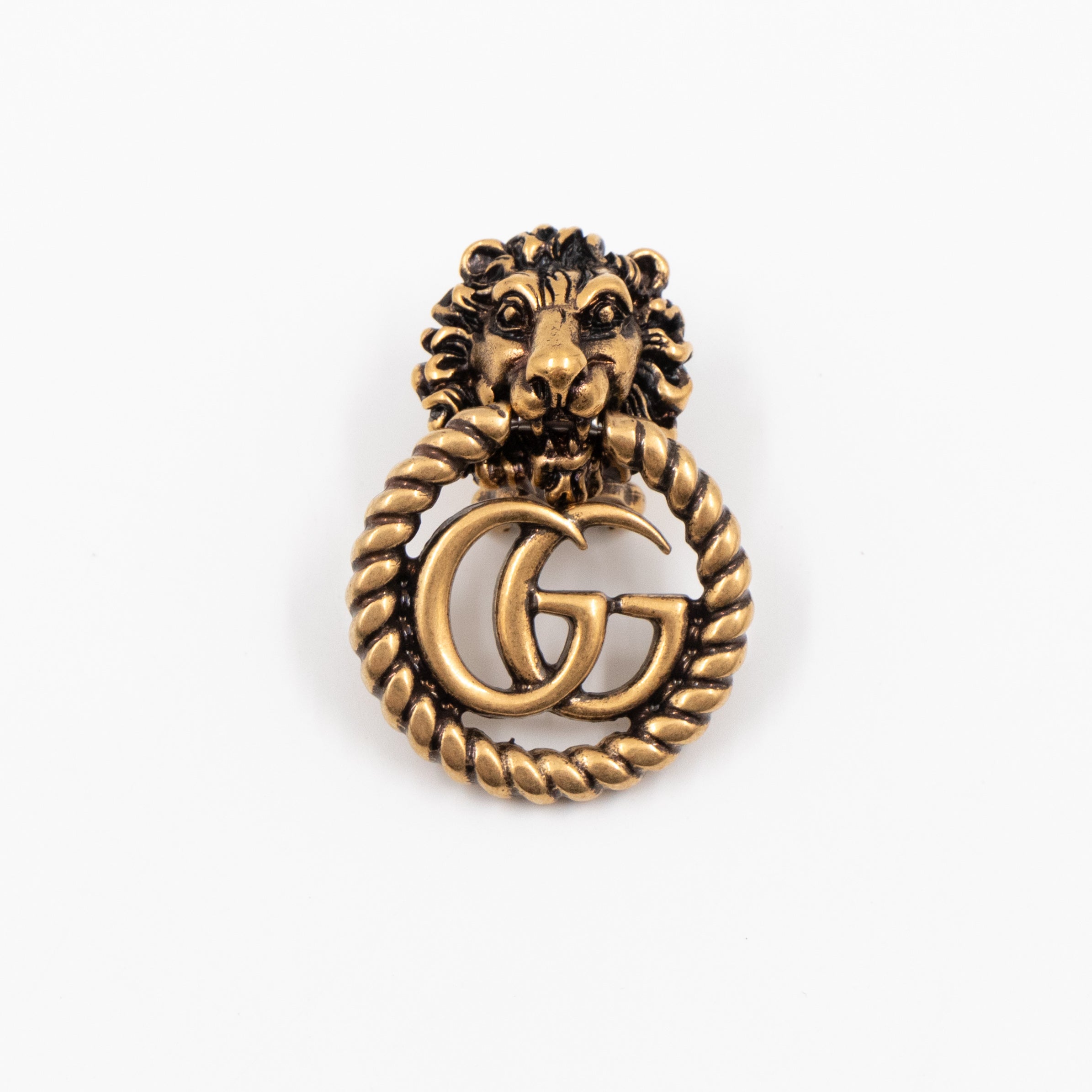 Lion Head GG Clip-On Earrings