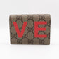 LOVE Card Case Flap Wallet GG Supreme Canvas Red