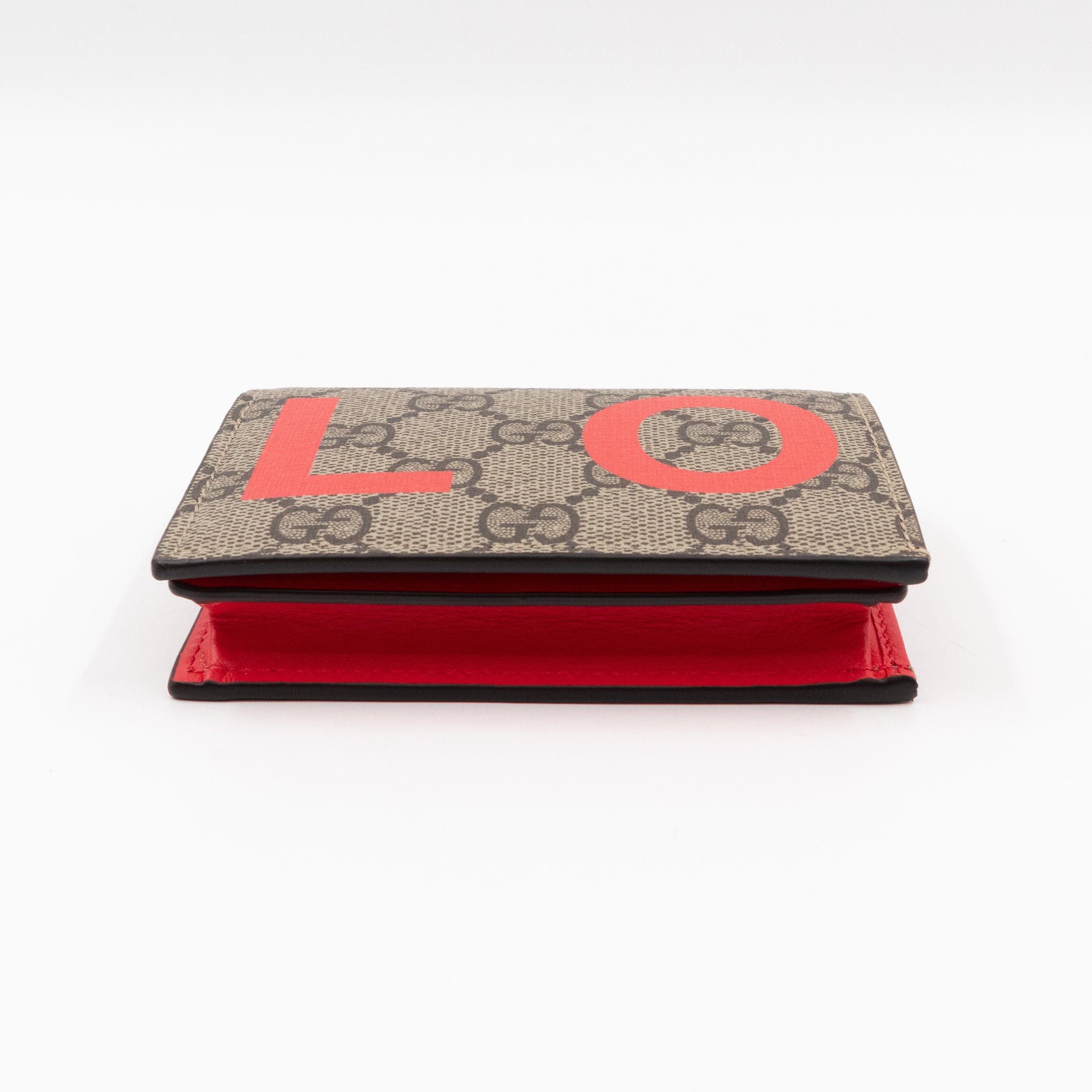 LOVE Card Case Flap Wallet GG Supreme Canvas Red