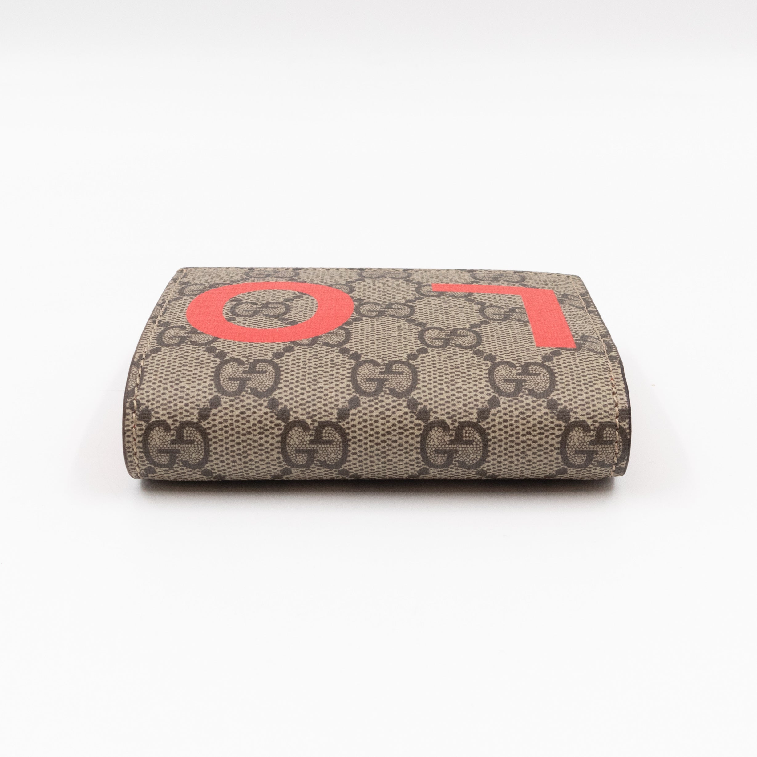 LOVE Card Case Flap Wallet GG Supreme Canvas Red