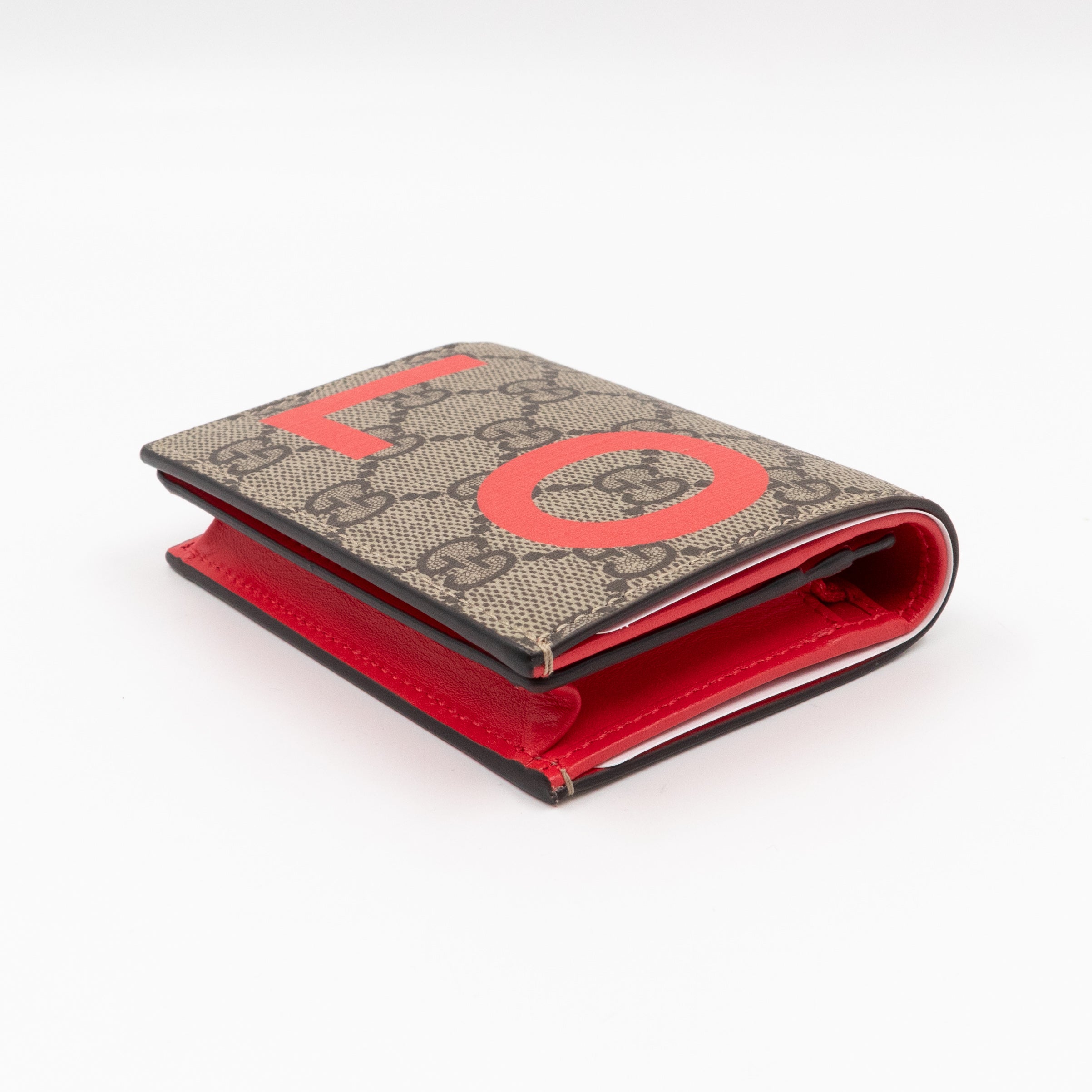 LOVE Card Case Flap Wallet GG Supreme Canvas Red