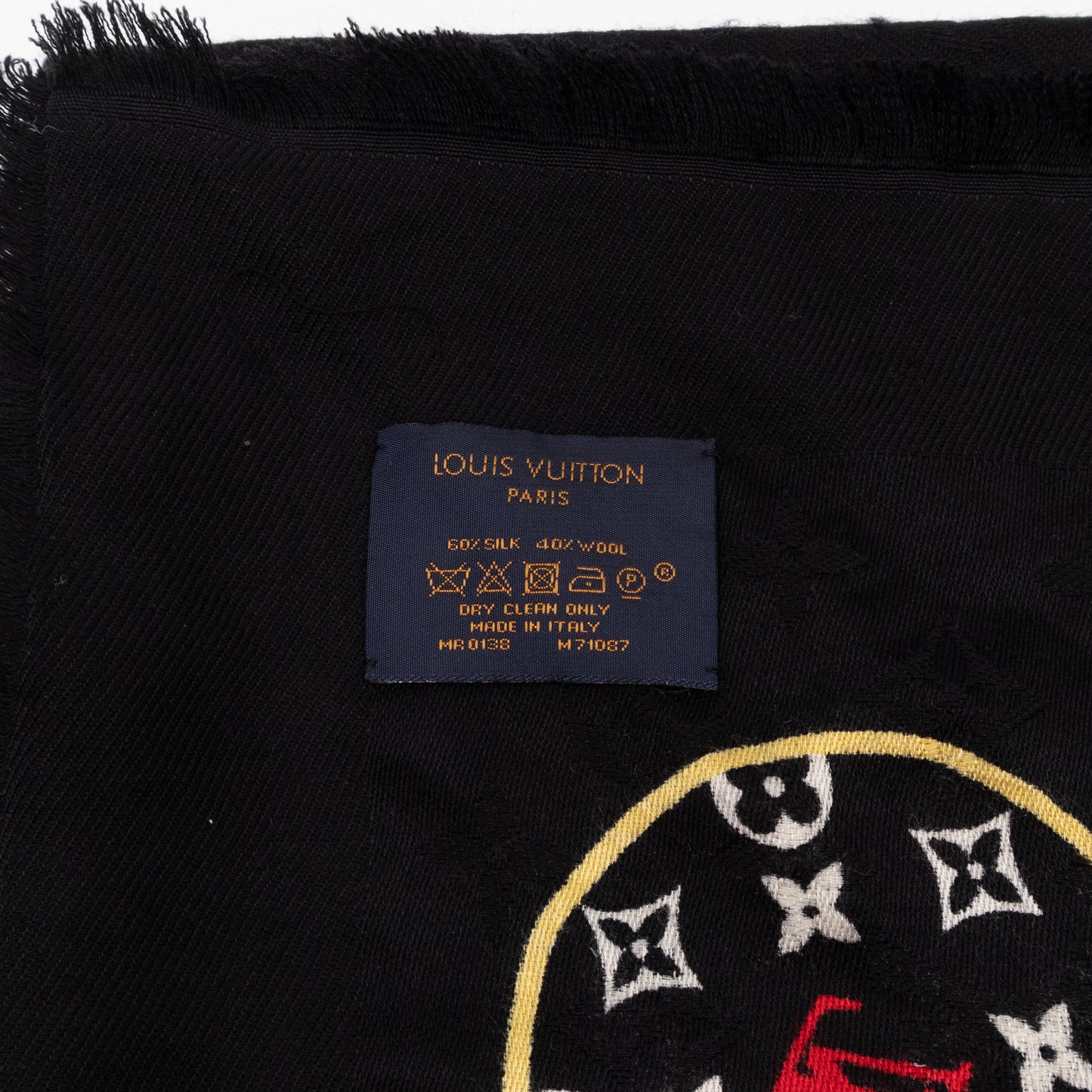 Monogram Shawl LV Stories Black