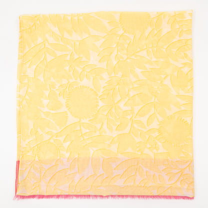Tropical Flower Pareo Scarf Yellow Pink