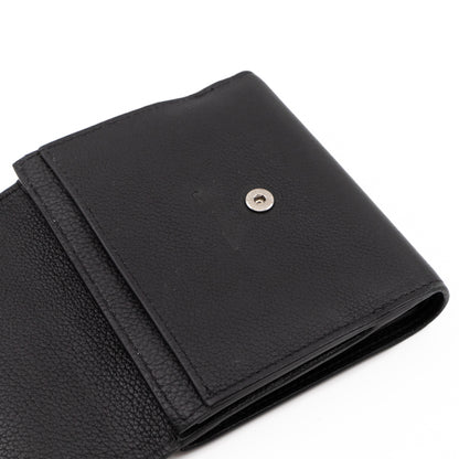 LockMe II Compact Wallet Black Leather