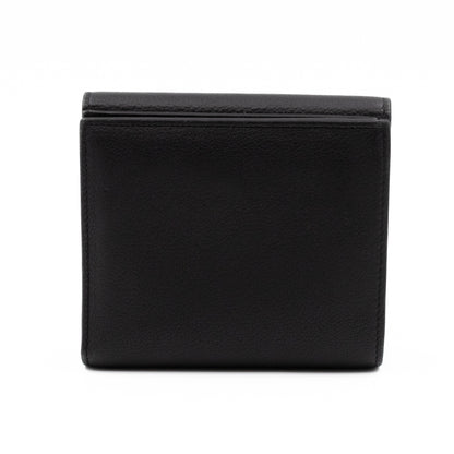 LockMe II Compact Wallet Black Leather