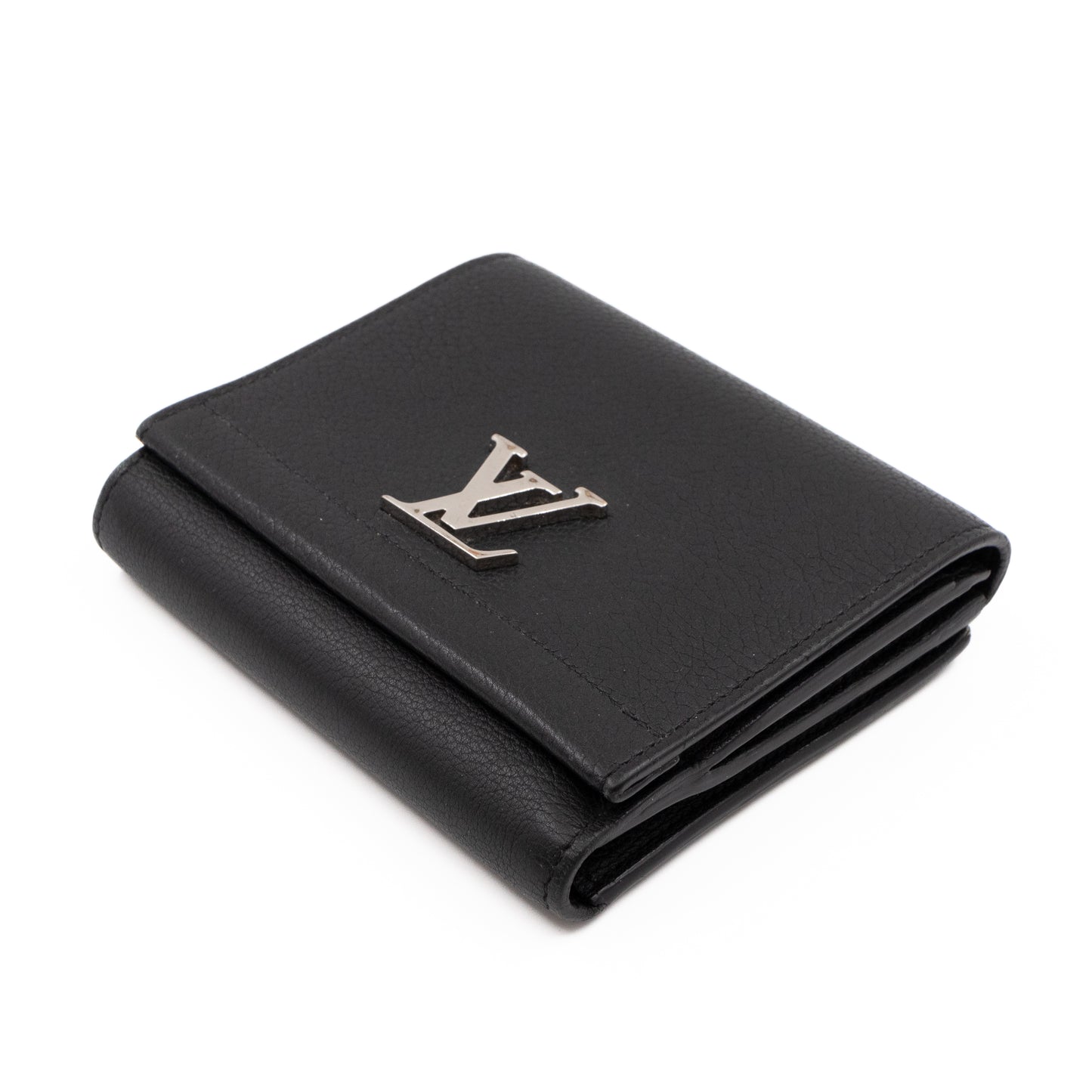 LockMe II Compact Wallet Black Leather