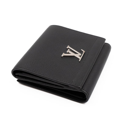 LockMe II Compact Wallet Black Leather