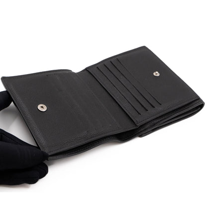 LockMe II Compact Wallet Black Leather