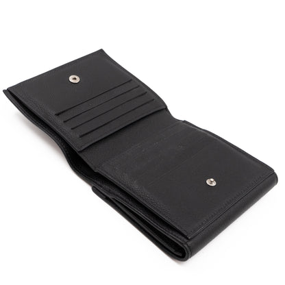 LockMe II Compact Wallet Black Leather