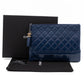 Gabrielle O Case Large Pouch Navy Leather