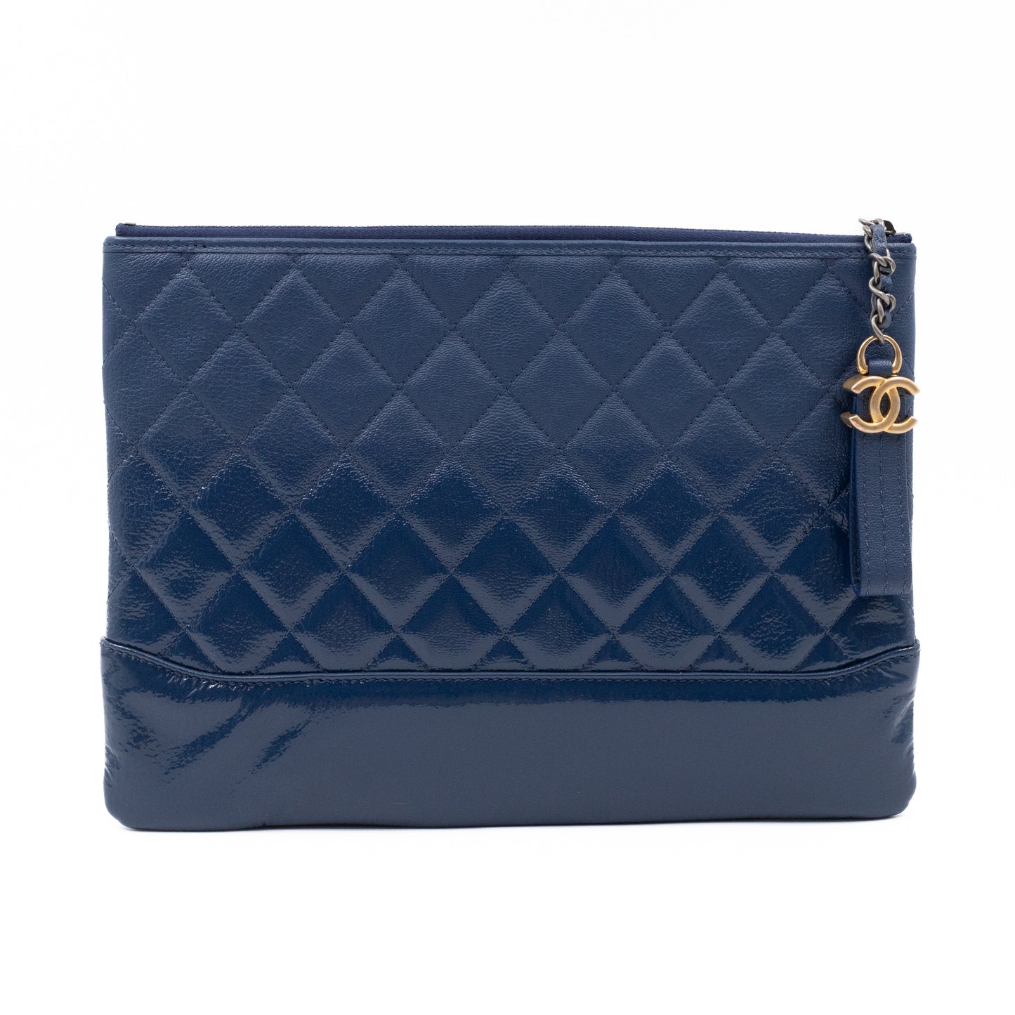 Gabrielle O Case Large Pouch Navy Leather