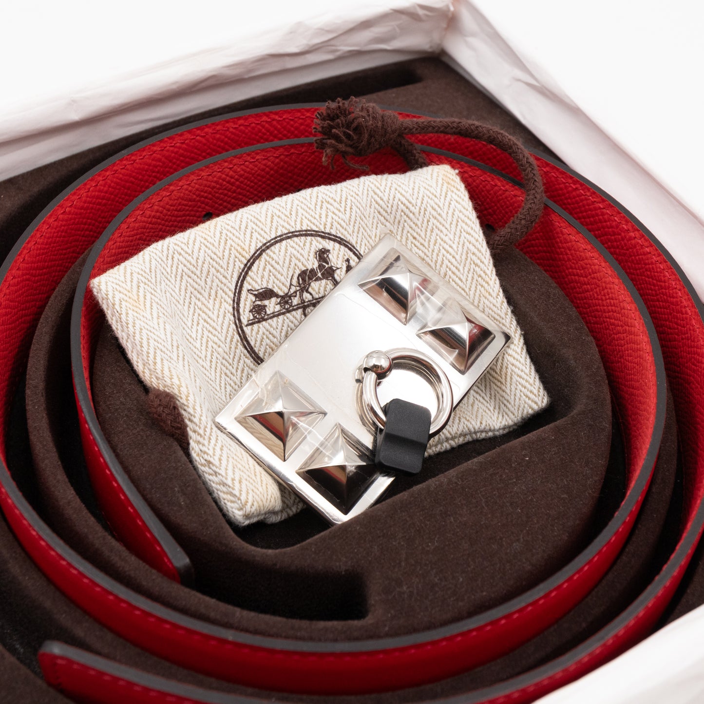 Collier de Chien Buckle & Reversible Leather Belt 75 cm