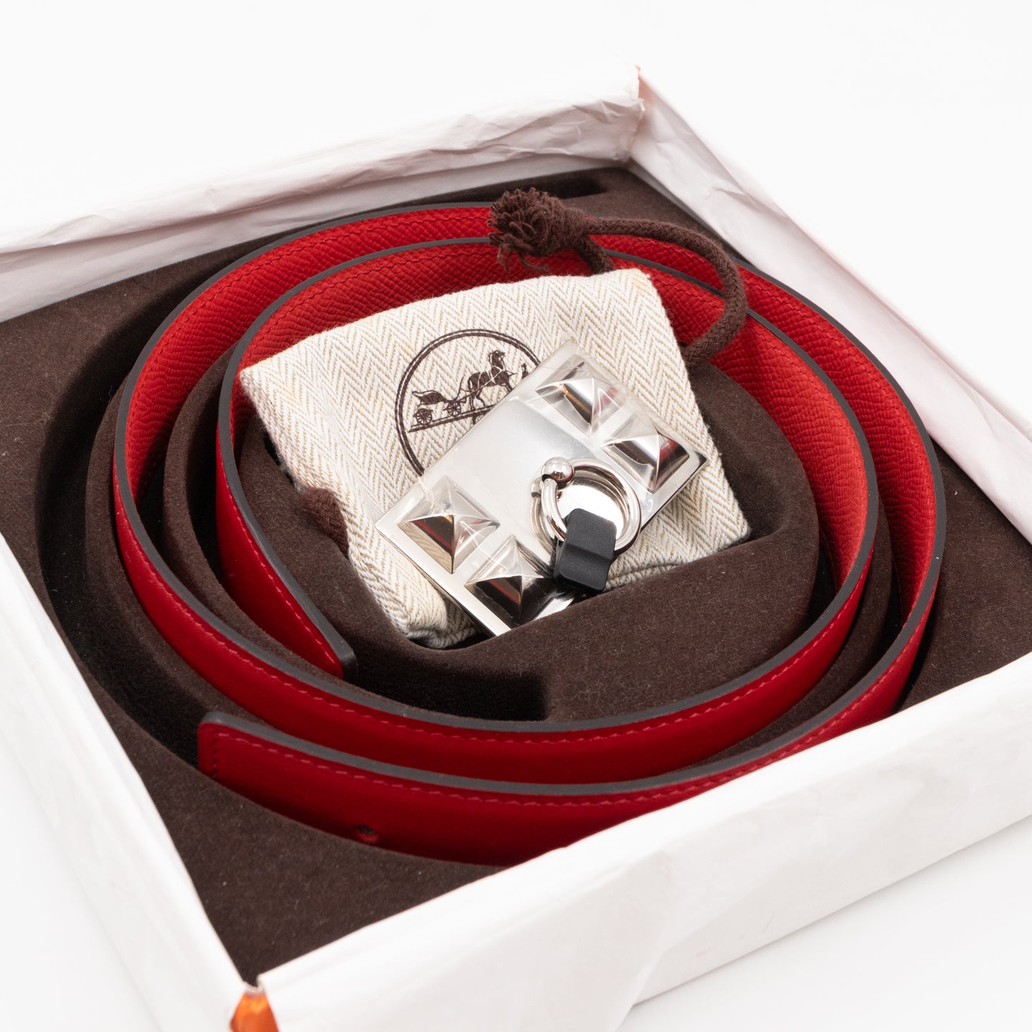 Collier de Chien Buckle & Reversible Leather Belt 75 cm