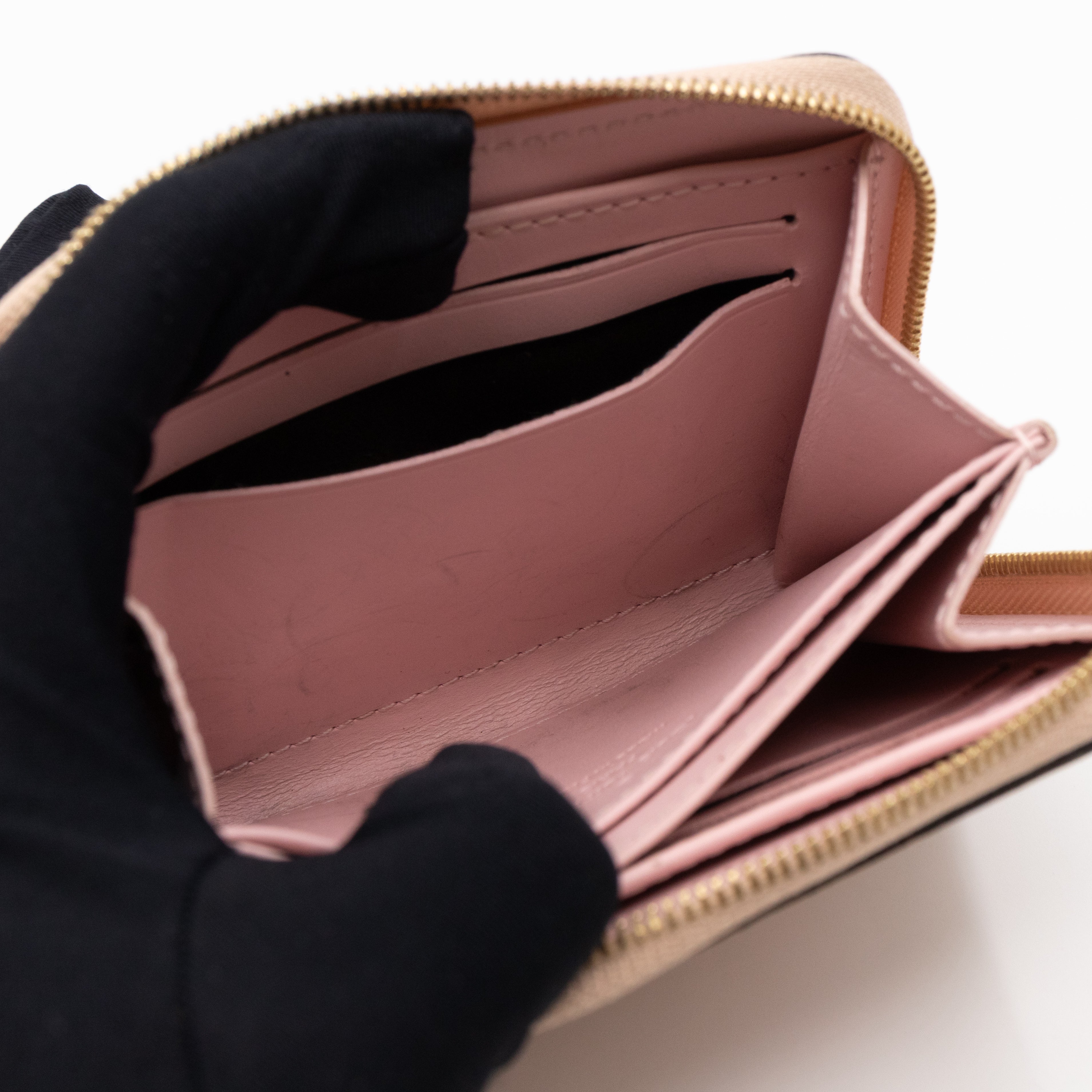 Zippy Coin Purse Vernis Rayures Dune