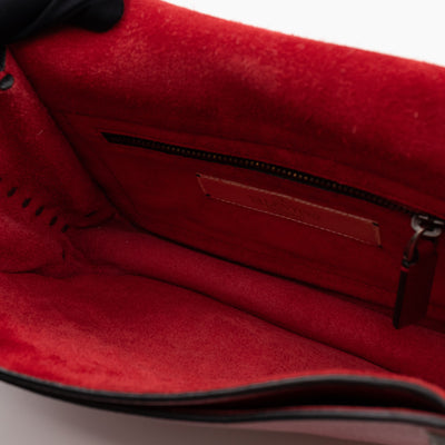 Rockstud Flap Bag Guitar Strap Red Leather