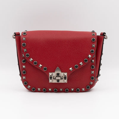 Rockstud Flap Bag Guitar Strap Red Leather