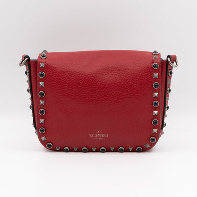 Rockstud Flap Bag Guitar Strap Red Leather