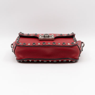 Rockstud Flap Bag Guitar Strap Red Leather