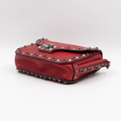 Rockstud Flap Bag Guitar Strap Red Leather