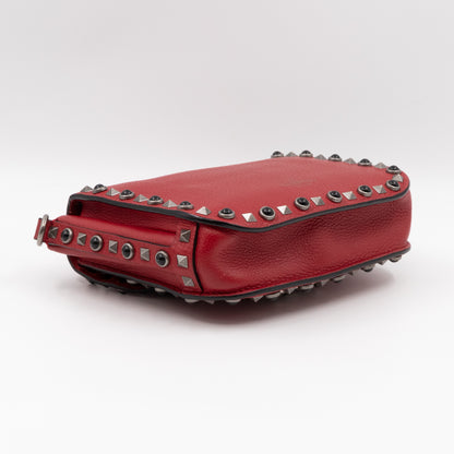 Rockstud Flap Bag Guitar Strap Red Leather