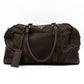 Duffle Green Nylon and Brown Leather Travel Bag
